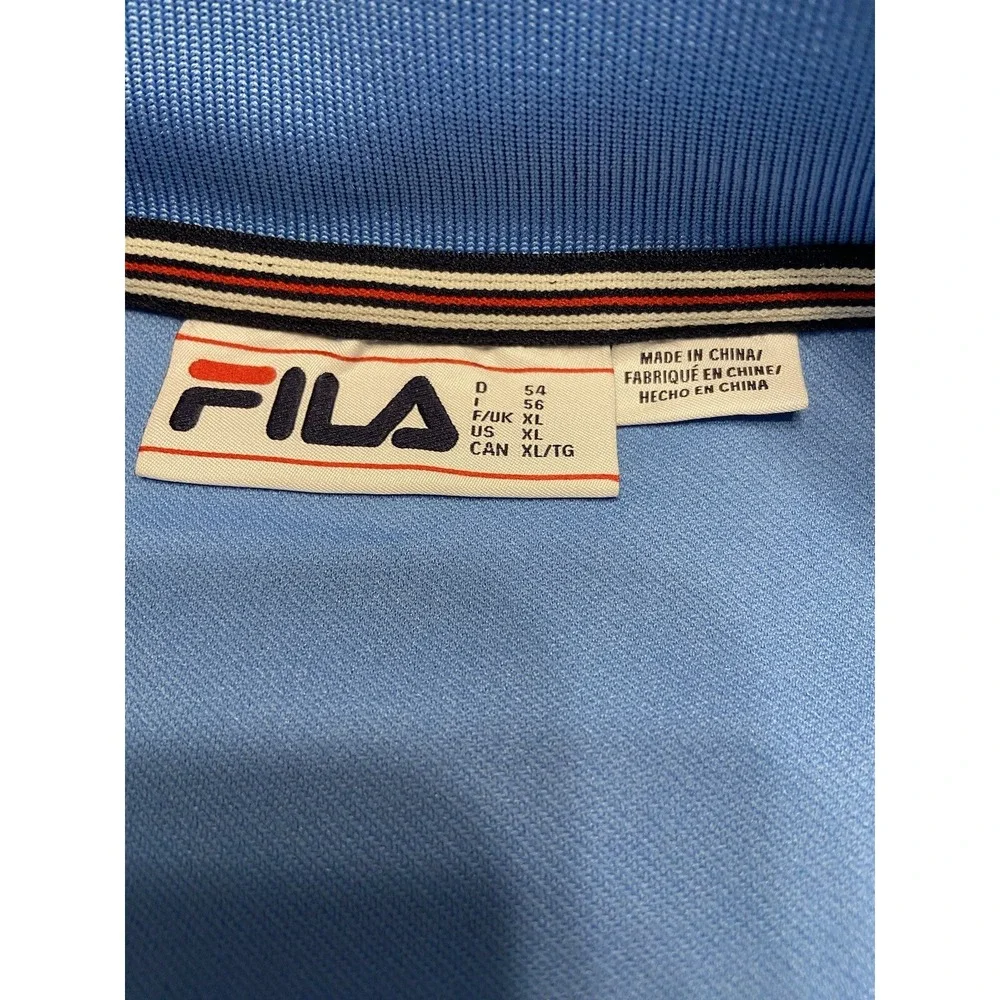 Men's Fila‎ Tiebreaker Jacket XL Blue/ Cream Zip Up